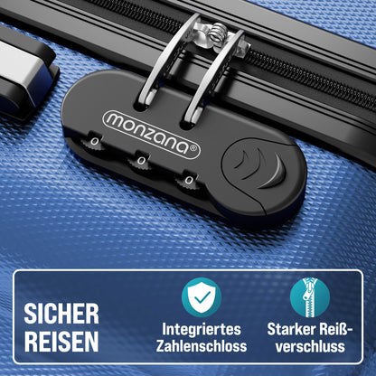 Set di valigie rigide 3 pezzi Baseline, accessori in ABS blu