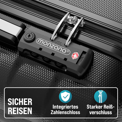 Set di valigie rigide Exopack 3 pezzi in ABS nero Accessori