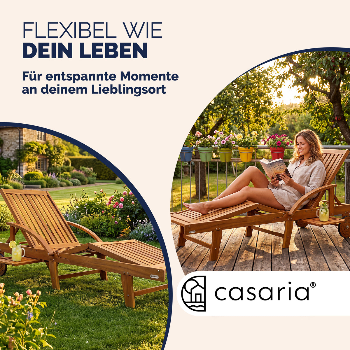 Set 2x Lettino \"Tami Sun\" legno acacia