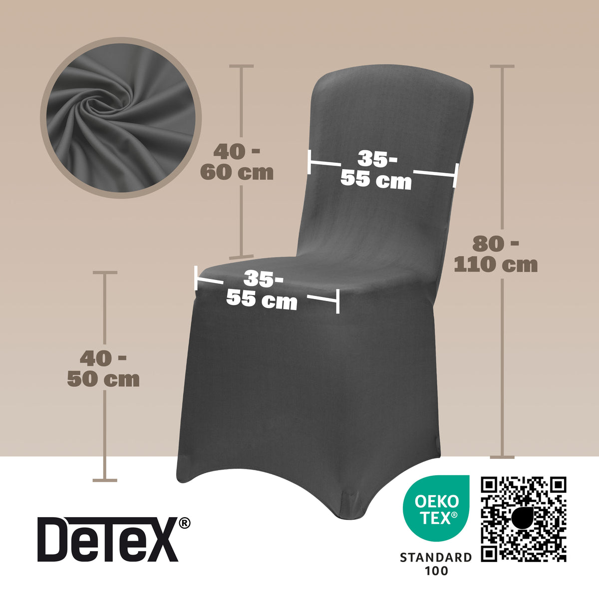 Set di 2 coprisedia antracite