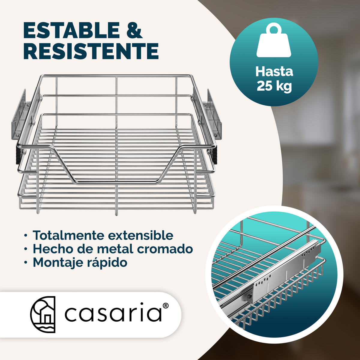 Cassetti telescopici scorrevoli 2 pz 50 cm