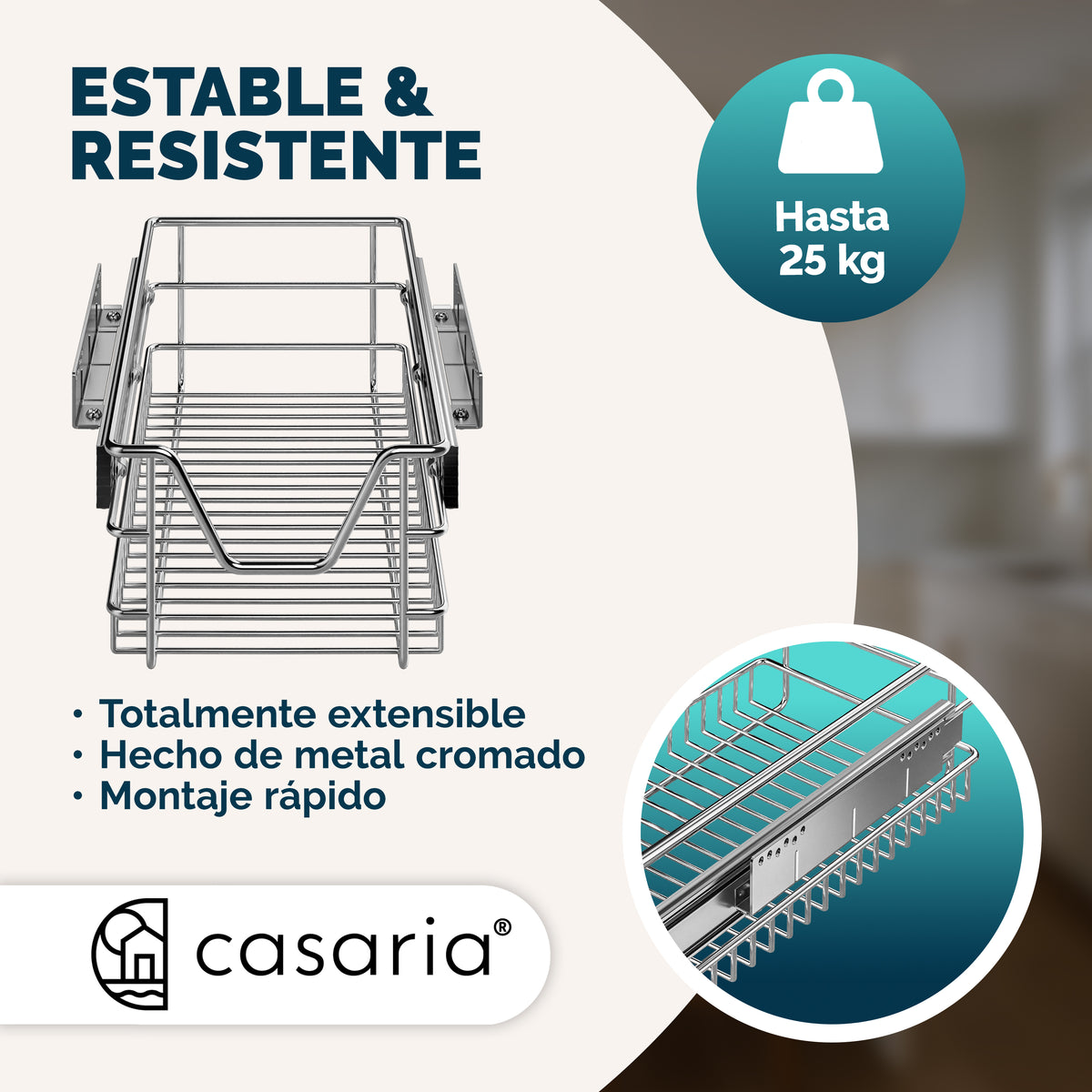 Cassetti telescopici scorrevoli 2 pz 30 cm