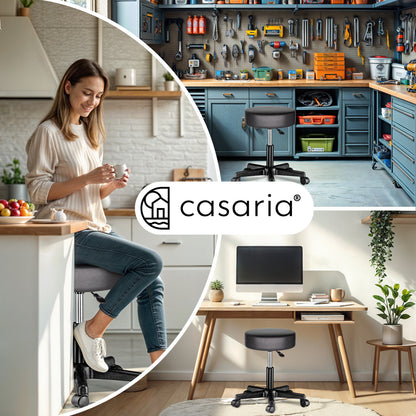 2 Pz Sgabello girevole nero similpelle