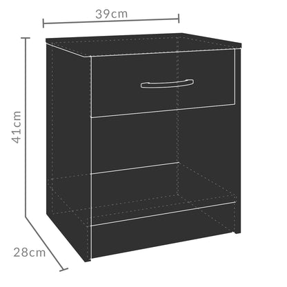 Comodino Kiel Set di 2 Bianco 41x39x28cm