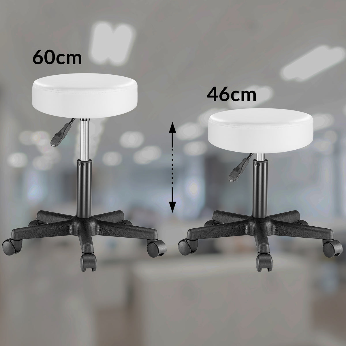 Sgabello girevole  360° similpelle bianco