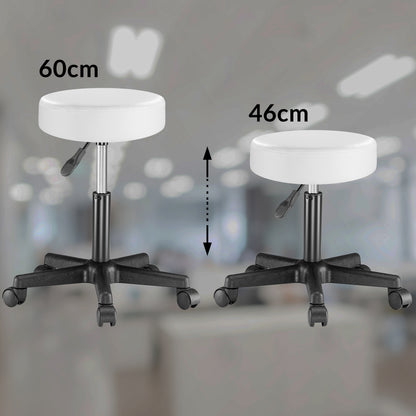 Sgabello girevole  360° similpelle bianco