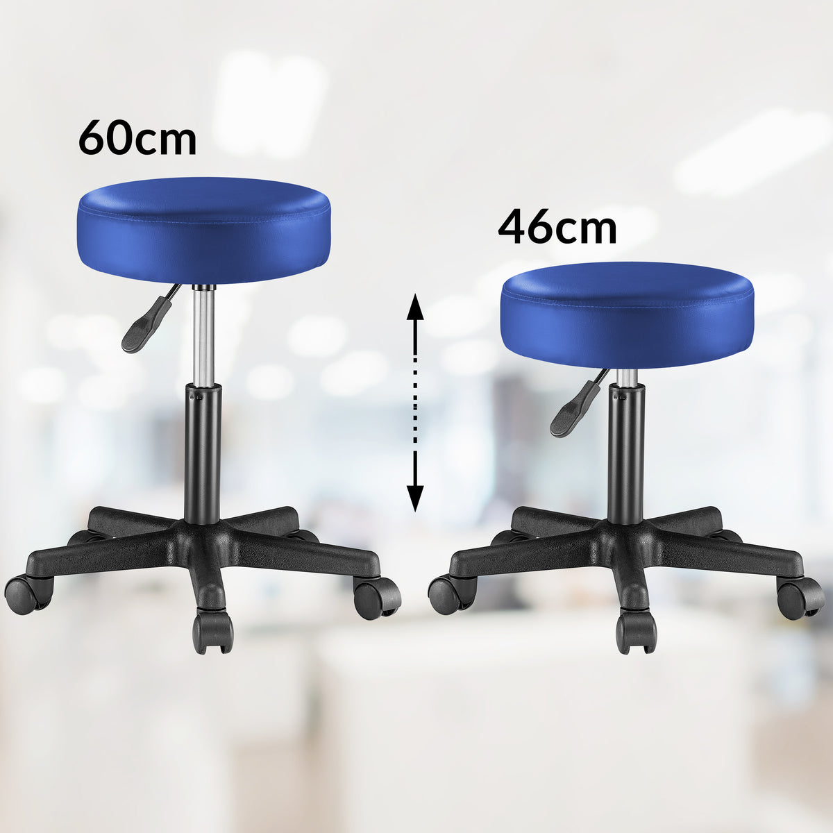 Sgabello girevole 360° similpelle blu