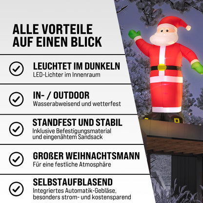 Gonfiabile Babbo Natale XXL 250cm illuminazione LED