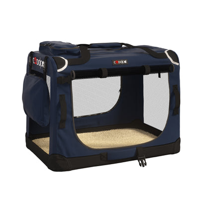 Trasportino per cani blu navy M 60x42x44cm pieghevole