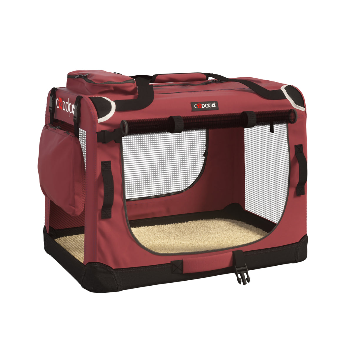 Trasportino per cani bordeaux M 60x42x44cm pieghevole