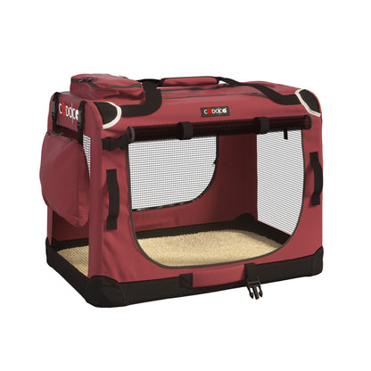 Trasportino per cani bordeaux M 60x42x44cm pieghevole