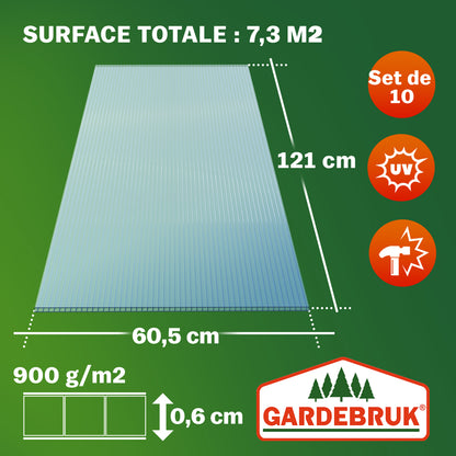 Lastre alveolari set da 10 trasparenti 6mm 7,32m²