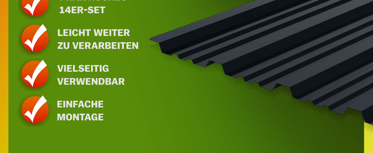 Lastra profilata trapezoidale set da 12 antracite 110x46cm