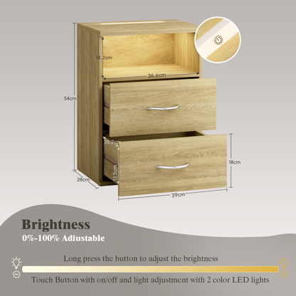 Comodino Jamie in rovere 55x40x28cm