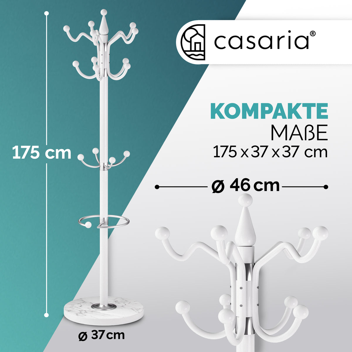 Appendiabiti Bianco 173 cm curvo