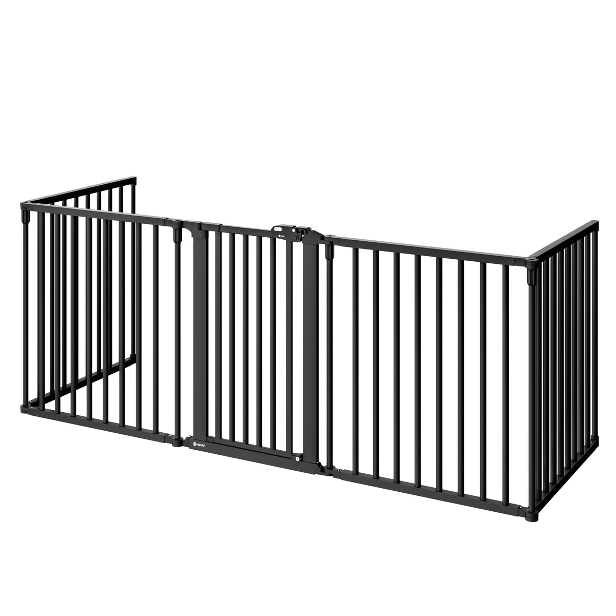 Griglia di sicurezza per caminetto metallo nero 306x77cm pieghevole