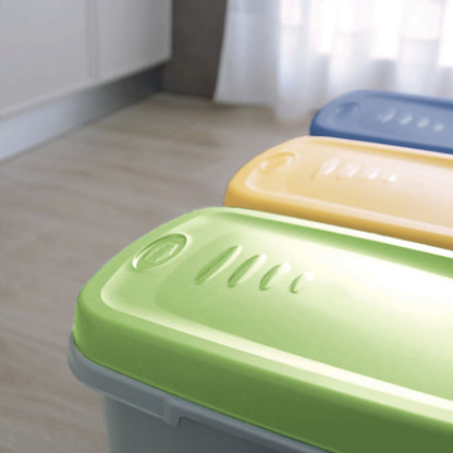 Cestino per rifiuti in plastica grigio/blu 25L