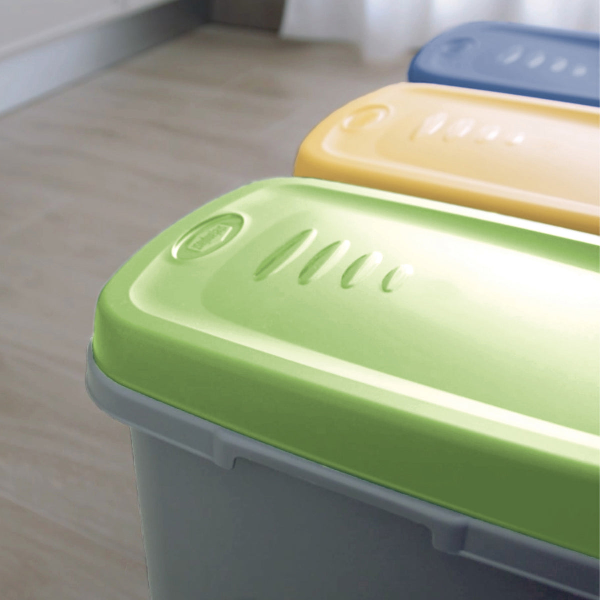Cestino per rifiuti in plastica grigio/giallo 25L