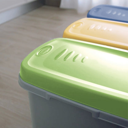 Cestino per rifiuti in plastica grigio/giallo 25L