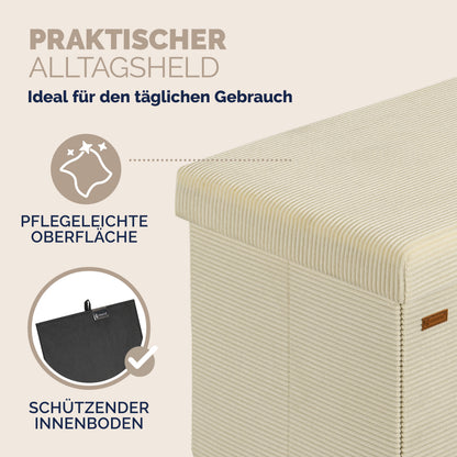 Panchina Beige Corda 76x38x38cm MDF pieghevole