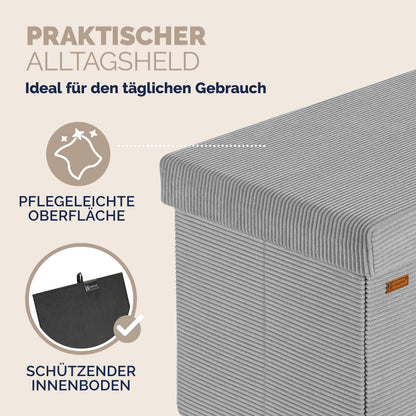 Panchina corda grigia 76x38x38cm MDF pieghevole
