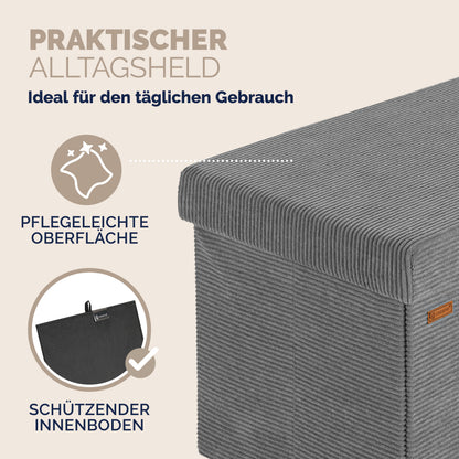Panca antracite in corda 76x38x38cm in MDF pieghevole
