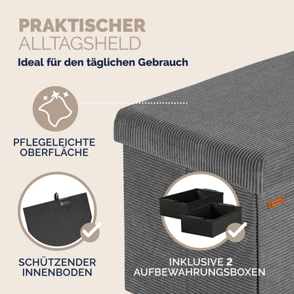 Panca antracite in corda 114x38x38cm in MDF pieghevole