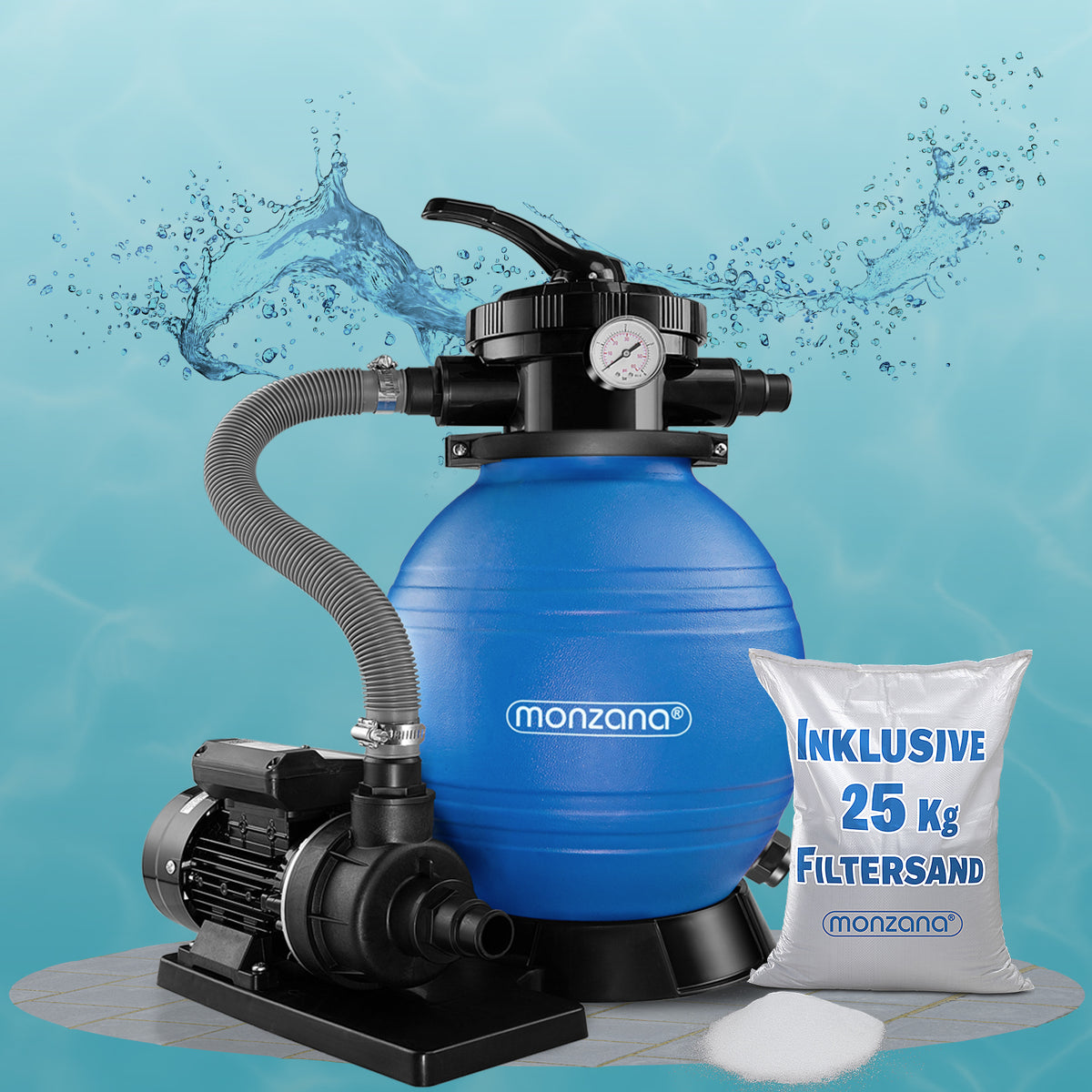 Sistema di filtraggio a Sabbia 10200 L/h + vetro filtrante