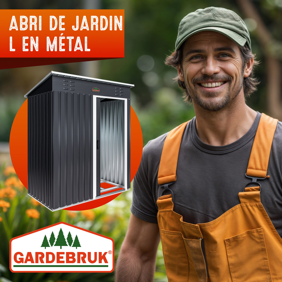 Casetta da giardino metallo antracite 181x162x86cm
