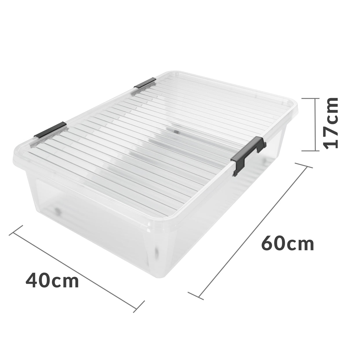 Contenitore di Plastica 2 pz 60x40x17cm 30L
