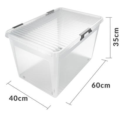 Contenitore di Plastica 2 pz 60x40x35cm 60L