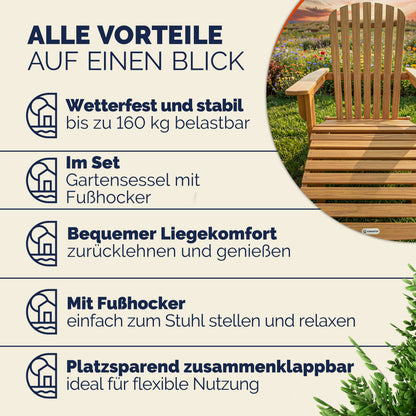 Sdraio da giardino 2 pz Adirondack legno d´acacia