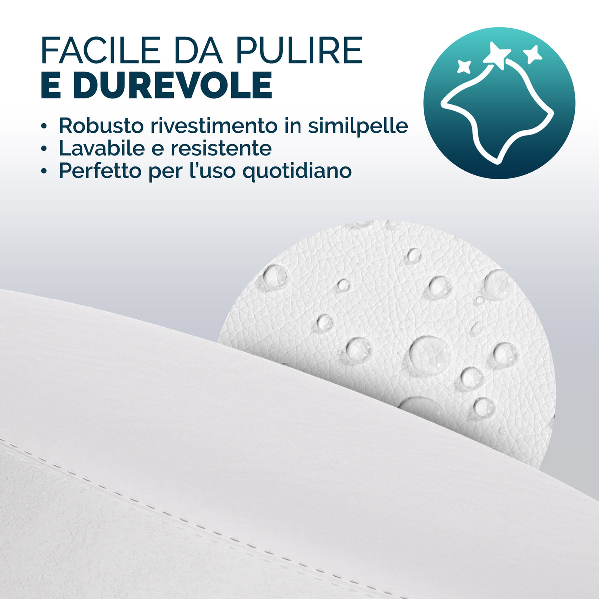 2x Sgabello girevole  360° similpelle bianco