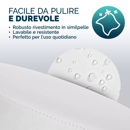 2x Sgabello girevole  360° similpelle bianco