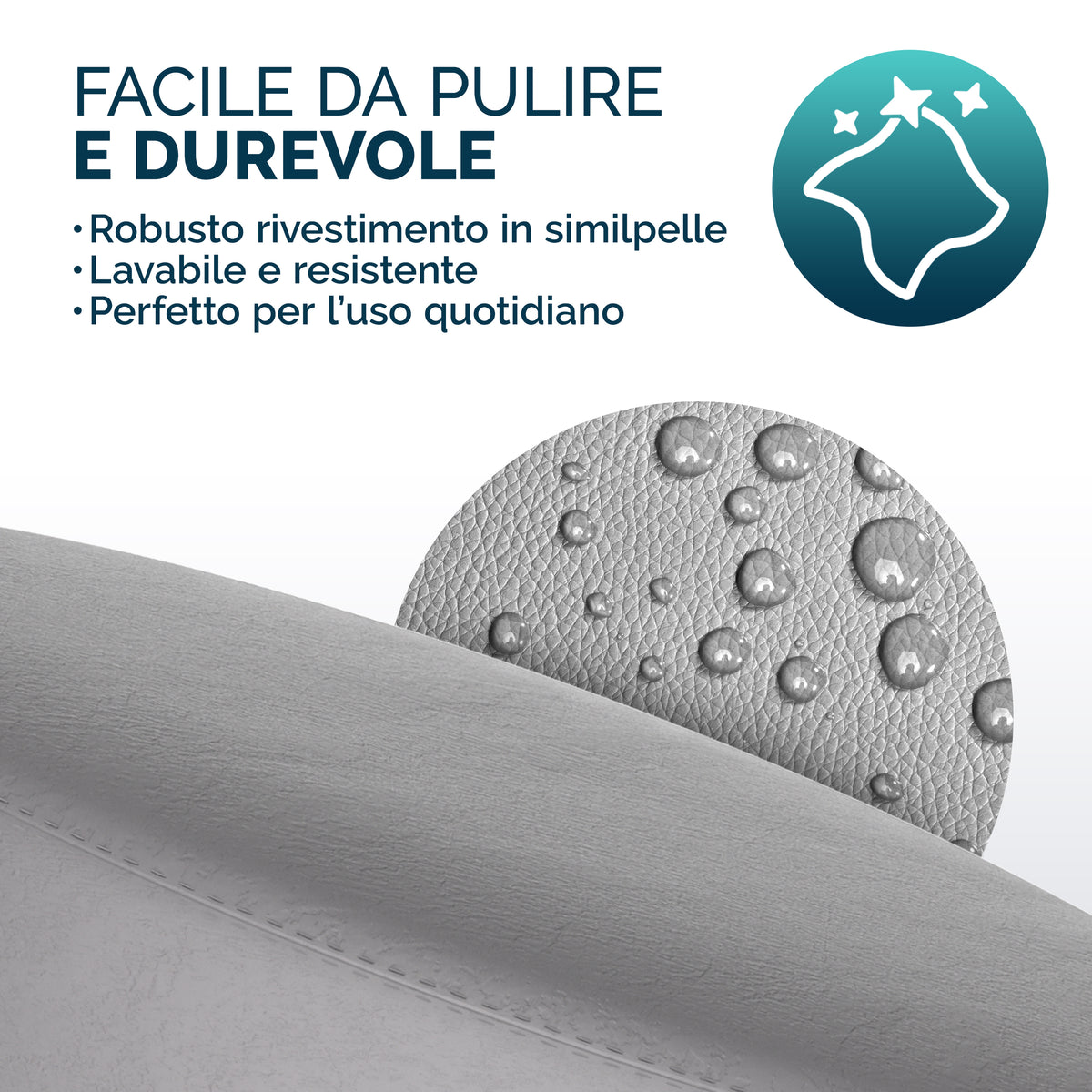 2x Sgabello girevole 360° similpelle grigio