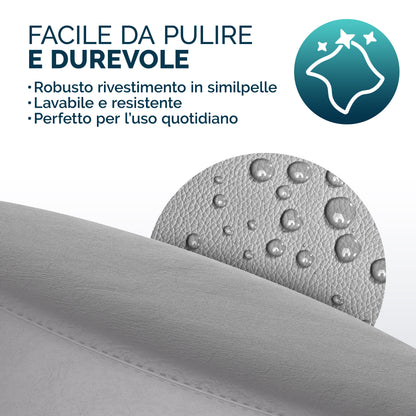2x Sgabello girevole 360° similpelle grigio