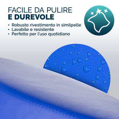 2x Sgabello girevole 360° similpelle blu