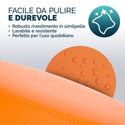 2x Sgabello girevole arancione altezza regolabile