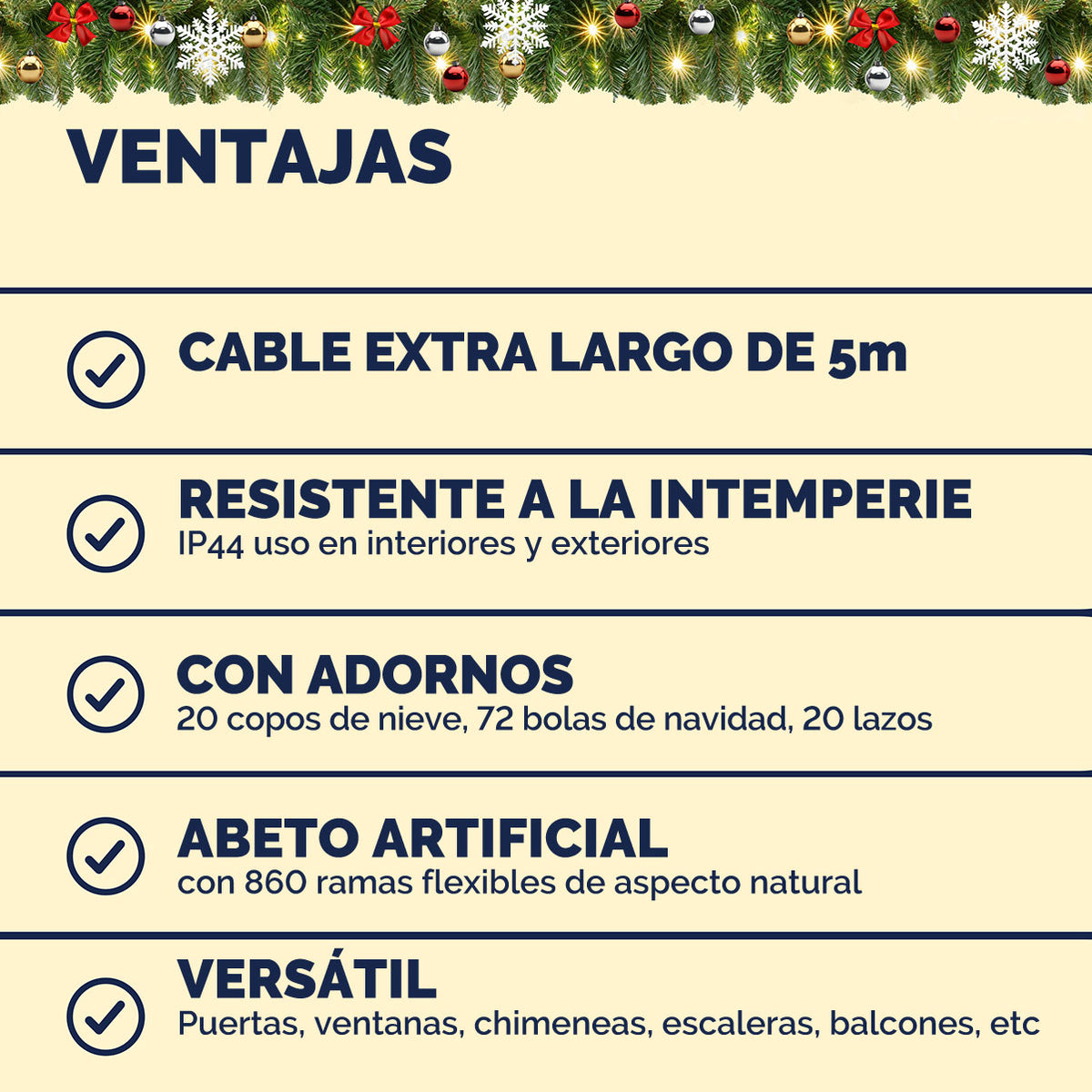 Ghirlanda di Natale set di 2 decorazione natalizia 10m
