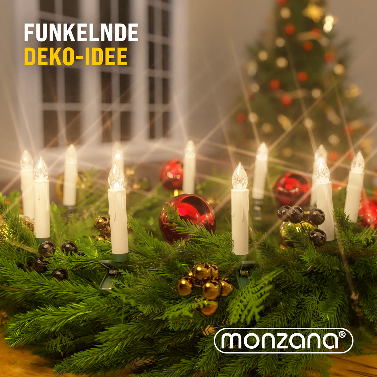 Candele LED per albero di Natale set di 40 bianco caldo incl batteria