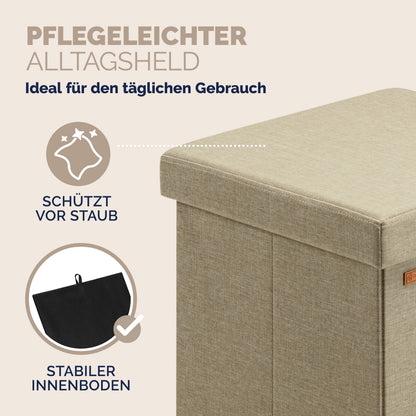 Set di 2 sgabelli Beige 38x38x38cm pieghevoli