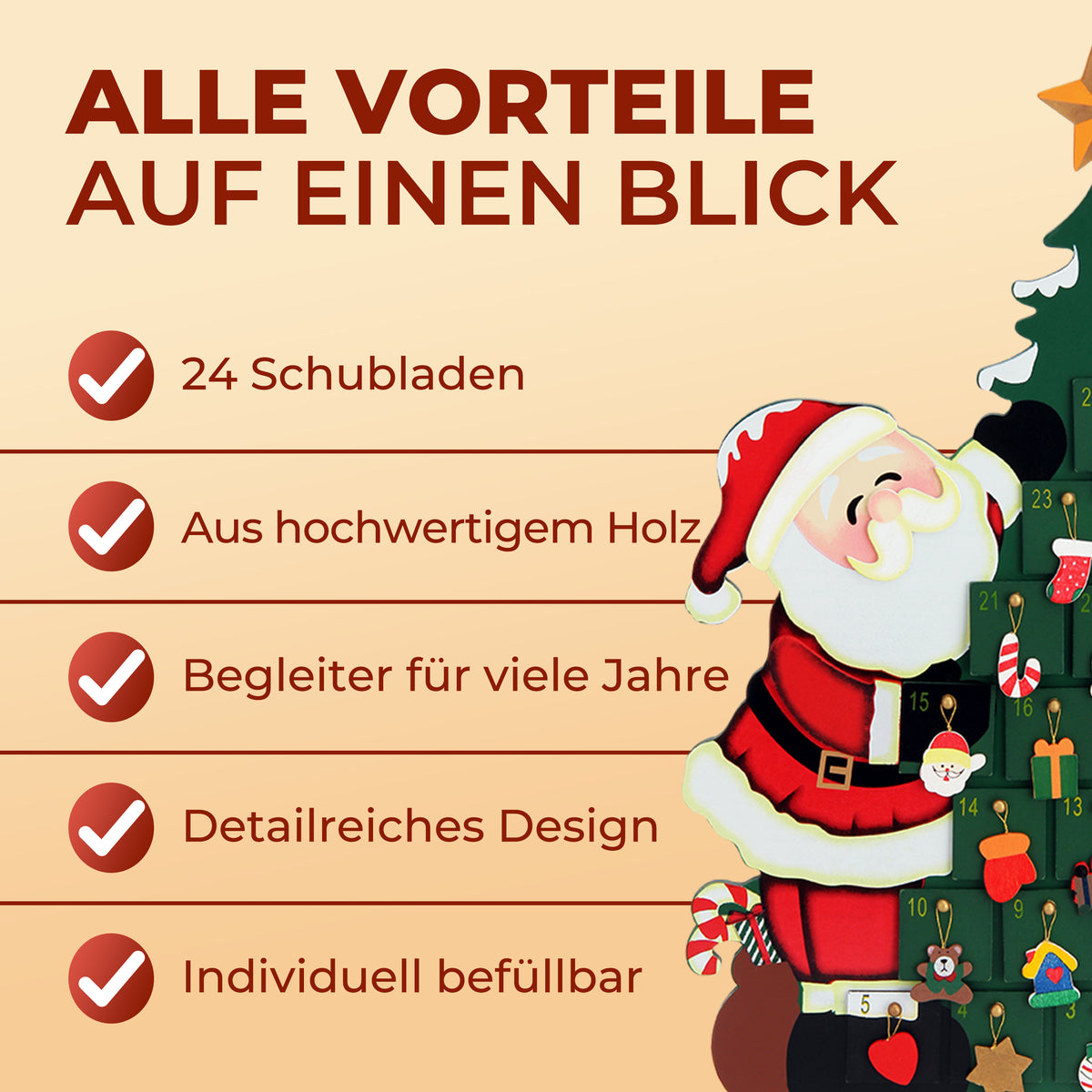 Calendario dell'avvento da riempire Babbo Natale