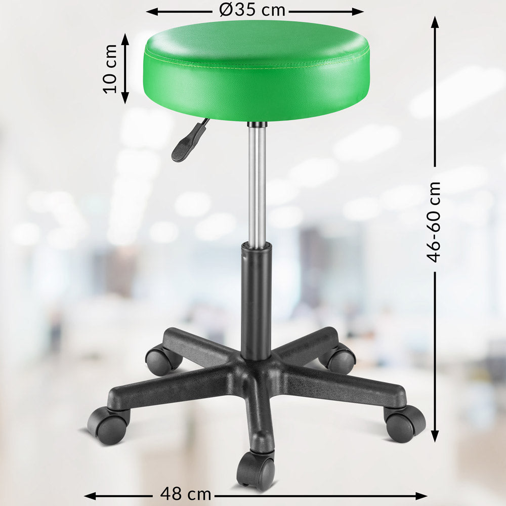 Sgabello girevole altezza regolabile verde 56x56x46-61cm
