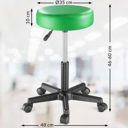 Sgabello girevole altezza regolabile verde 56x56x46-61cm