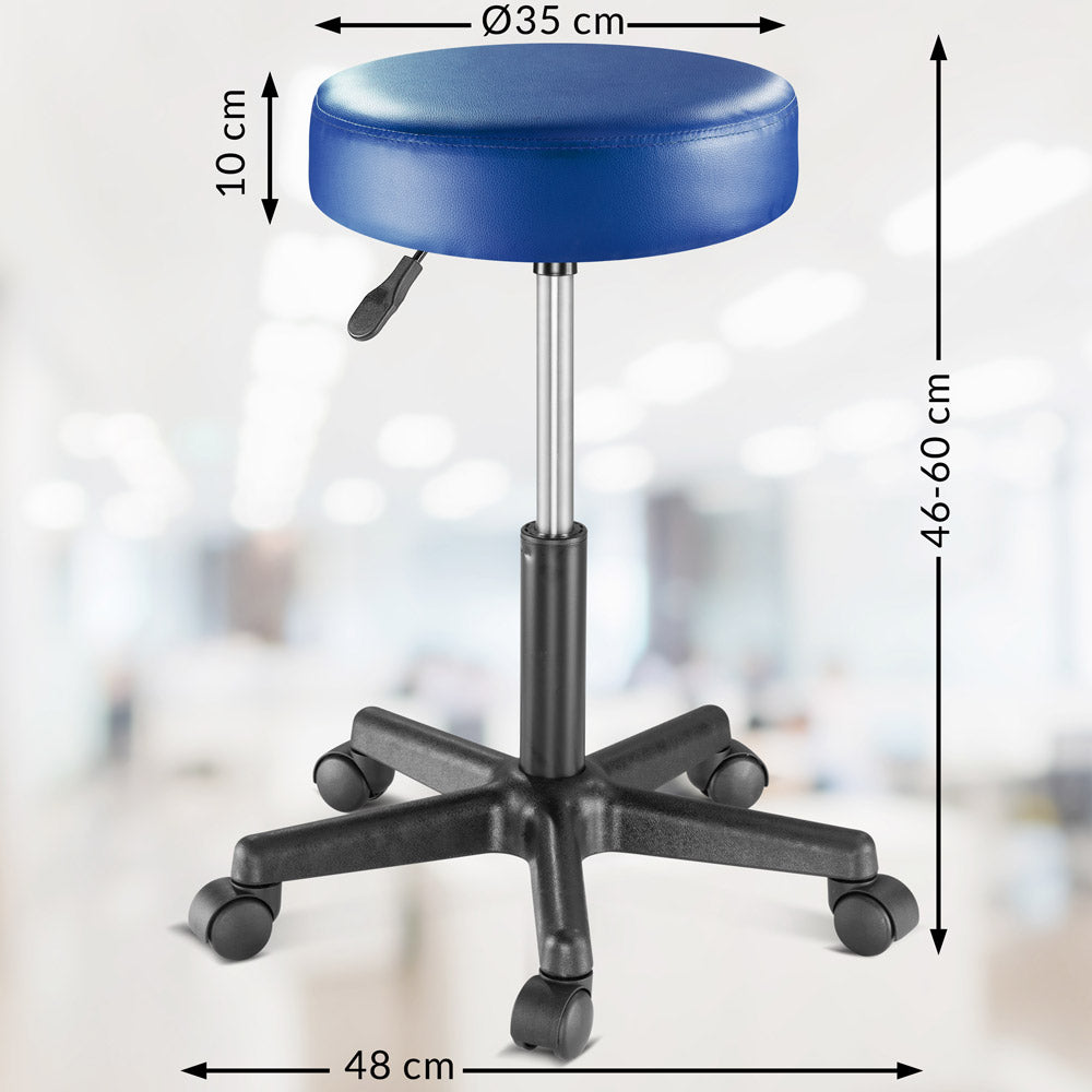 Sgabello girevole 360° similpelle blu