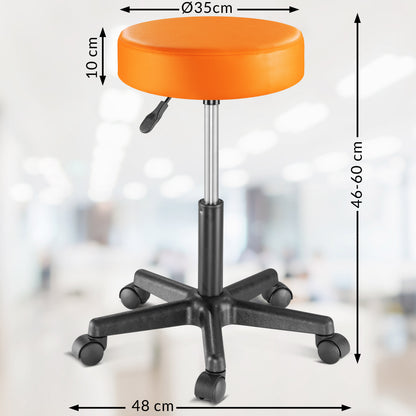 Sgabello girevole arancione altezza regolabile