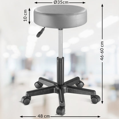 Sgabello girevole 360° similpelle grigio