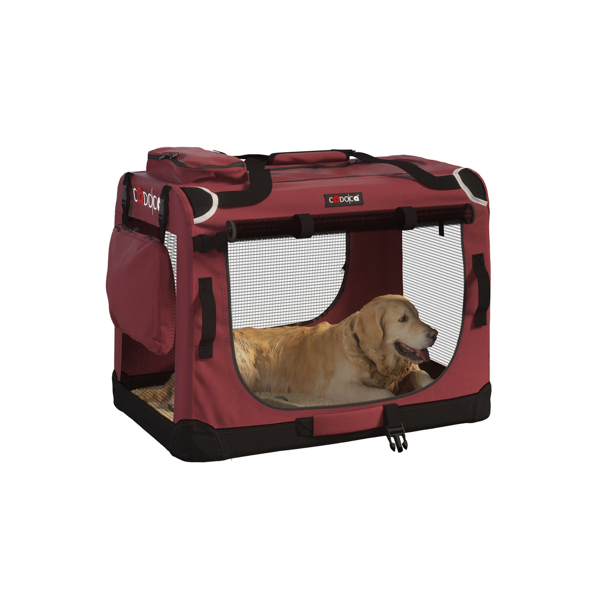 Trasportino per cani bordeaux M 60x42x44cm pieghevole