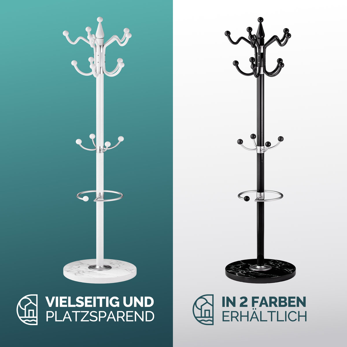 Appendiabiti Bianco 173 cm curvo