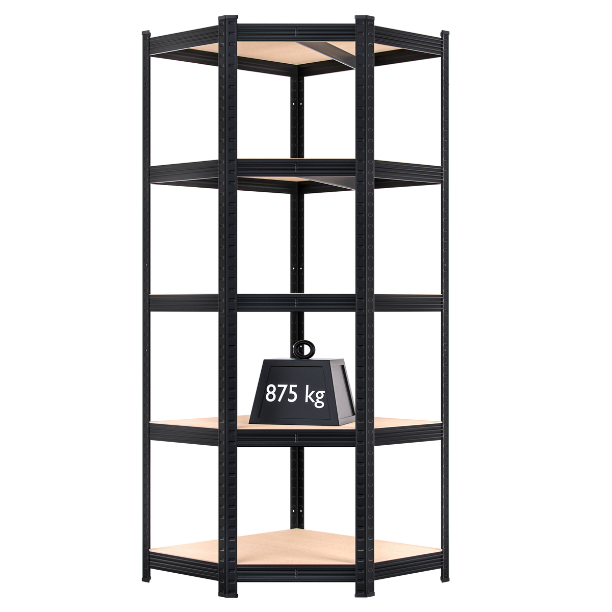 Scaffalatura per carichi pesanti nera 180x70x40cm zincata 875kg